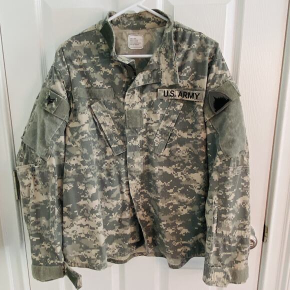 U.S. Army Other - Military Combat Coat Size Large ACU Army Digital Camo Short Jacket Multicam